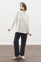 High Neck Tie-Up Blouse Ecru - 3