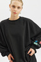 Oversize Label Sweatshirt Black - 3