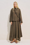 Draped Wide Sleeve Blouse Brown - 6