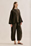 Linen Mixed Wide Sleeve Jacket Brown - 4
