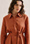 Linen Belted Shirt Dress Cinnamon - 5