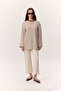 Striped Long Sleeve Oversize T-Shirt Brown - 2