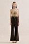 Silver Buckle Leather Belt Dark Brown - 2