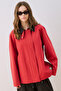 Time Kontrast Collar Jacket Red - 7