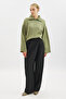 Wide Collar O Oversized Sweater Green - 5