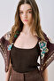Patterned Cotton Shawl Liberty Mürdüm - 2