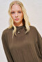 Draped Wide Sleeve Blouse Brown - 5