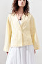 Linen Single Button Bluz Yellow - 5