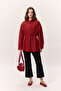 Tunic with Ruched Tie-Up Detail Red - 2