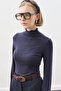 Fishing Collar Bluse Navy Blue - 2