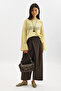 Openwork Knitting Tricot Sweater Yellow - 3