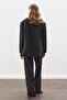 Long Leg Straight Pants Black - 8