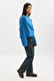 Long Sleeve Embroidered Tshirt Blue - 3