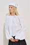 Sleeved Lace Volume Shirt Ecru - 4