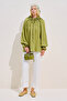 Muslin Blouse with Ruched Collar Green - 3