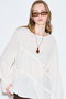 Textured Tunic with Tie-Up Detail, Ecru - 2