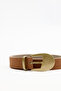 Antique Buckle Thin Belt Camel - 4