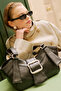 Elena Large Buckle Bag Black