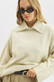 Wide Collar O Oversized Sweater Stone - 4