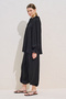 Ruched Collar Muslin Blouse Black - 7