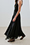 Layered Ruffled Long Skirt Black - 6