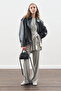 Knot Design Pants Suit Gray Melange