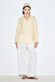 Linen Wide Sleeve Shirt Yellow - 4
