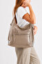 Women's Mink Large Size Multi-Compartment Leather Shoulder and Backpack Daily Use Multi-Purpose Bag