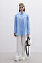Blue Oversize Shirt - Double Collar - 8