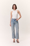 High Waist Flare Leg Jeans Light Blue - 2