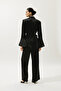 Wide Leg Satin Evening Dress Pants Black - 8