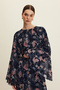 Chiffon-Volantkleid mit Blumenmuster - 2