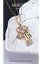 Colorful Zircon Stone Key Steel Necklace - 3