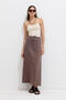 Lace linen skirt dusty coffee - 3