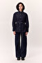 Belt Detail Denim Shirt Deep Blue - 3