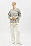 Polo Collar Oversize Sweatshirt Gray