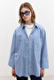 WIDE CUFF STRIPED SHIRT BLUE - 2
