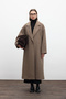 Flat-Caped Eyebrow Coat Ash Brown - 3