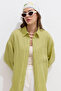 Lime Thin Linen Oversize Shirt