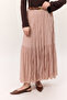 Crush Pleated Long Skirt Powder - 5