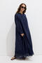 Brode Embroidered Dress Navy Blue - 2