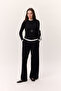 Long Sleeved Garnished Bodysuit Black - 3