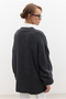 Plain Knit V-Neck Tricot Sweater Anthracite - 8