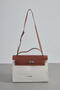 LEATHER DETAILED CANVAS BAG NATURAL