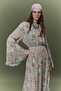 Patterned Crushed Layered Dress Sophia Green