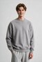 Men's Light Smoked Crew Neck 3 Thread Fleece Sweatshirt