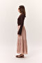 Crush Pleated Long Skirt Powder - 7