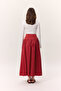 Ruched Gabardine Skirt Red - 8