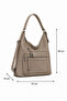 Women's Mink Large Size Multi-Compartment Leather Shoulder and Backpack Daily Use Multi-Purpose Bag - 5