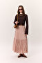 Crush Pleated Long Skirt Powder - 2